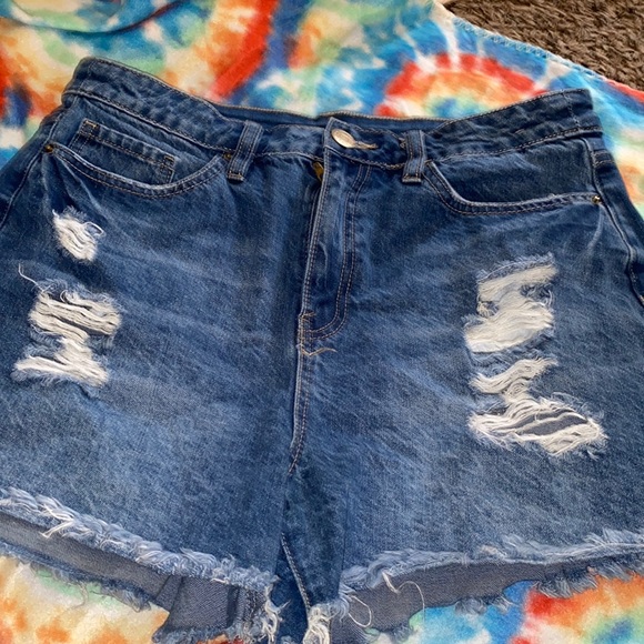 Blue jean shorts| high waisted| XL - Picture 1 of 3